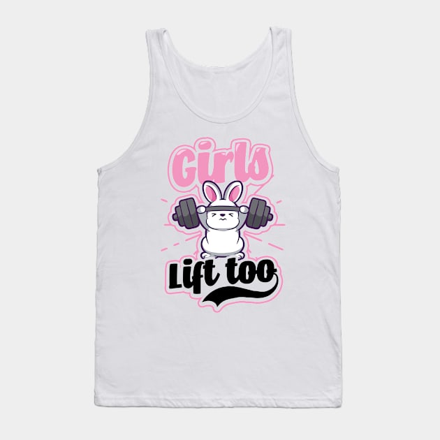 Bodybuilder Shirt | Girls Lift Too Bunny Tank Top by Gawkclothing